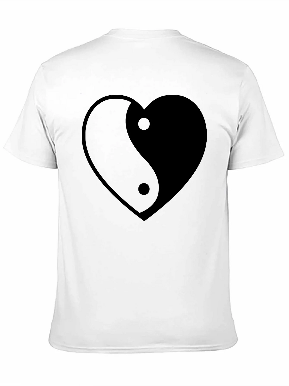 Yin Yang Heart Graphic Tee - Black Unisex T-Shirt product image 10