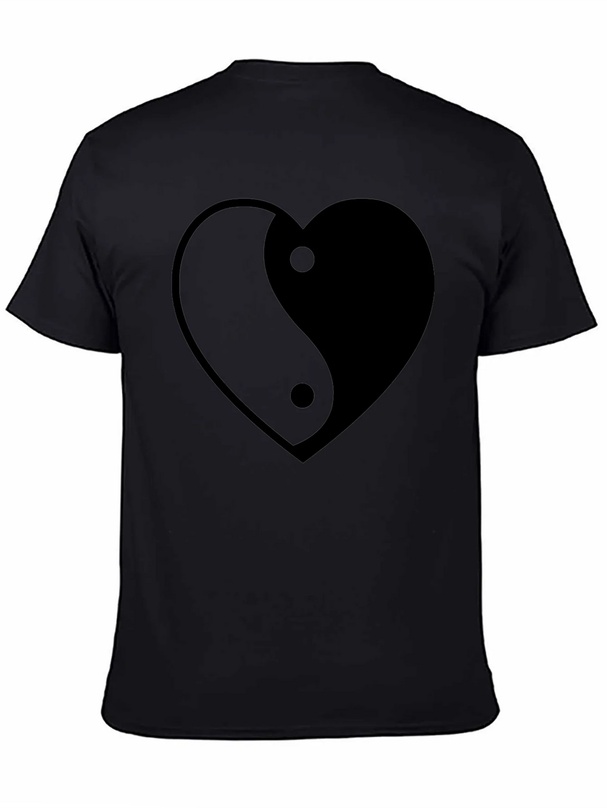 Yin Yang Heart Graphic Tee - Black Unisex T-Shirt product image 4