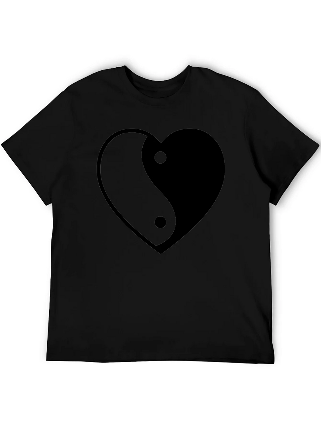 Yin Yang Heart Graphic Tee - Black Unisex T-Shirt product image 5