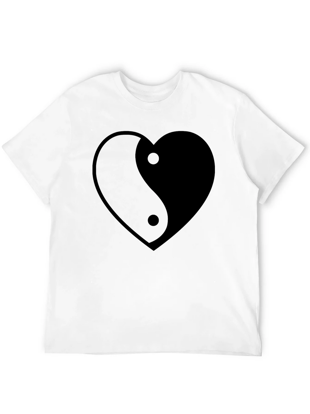 Yin Yang Heart Graphic Tee - Black Unisex T-Shirt product image 11