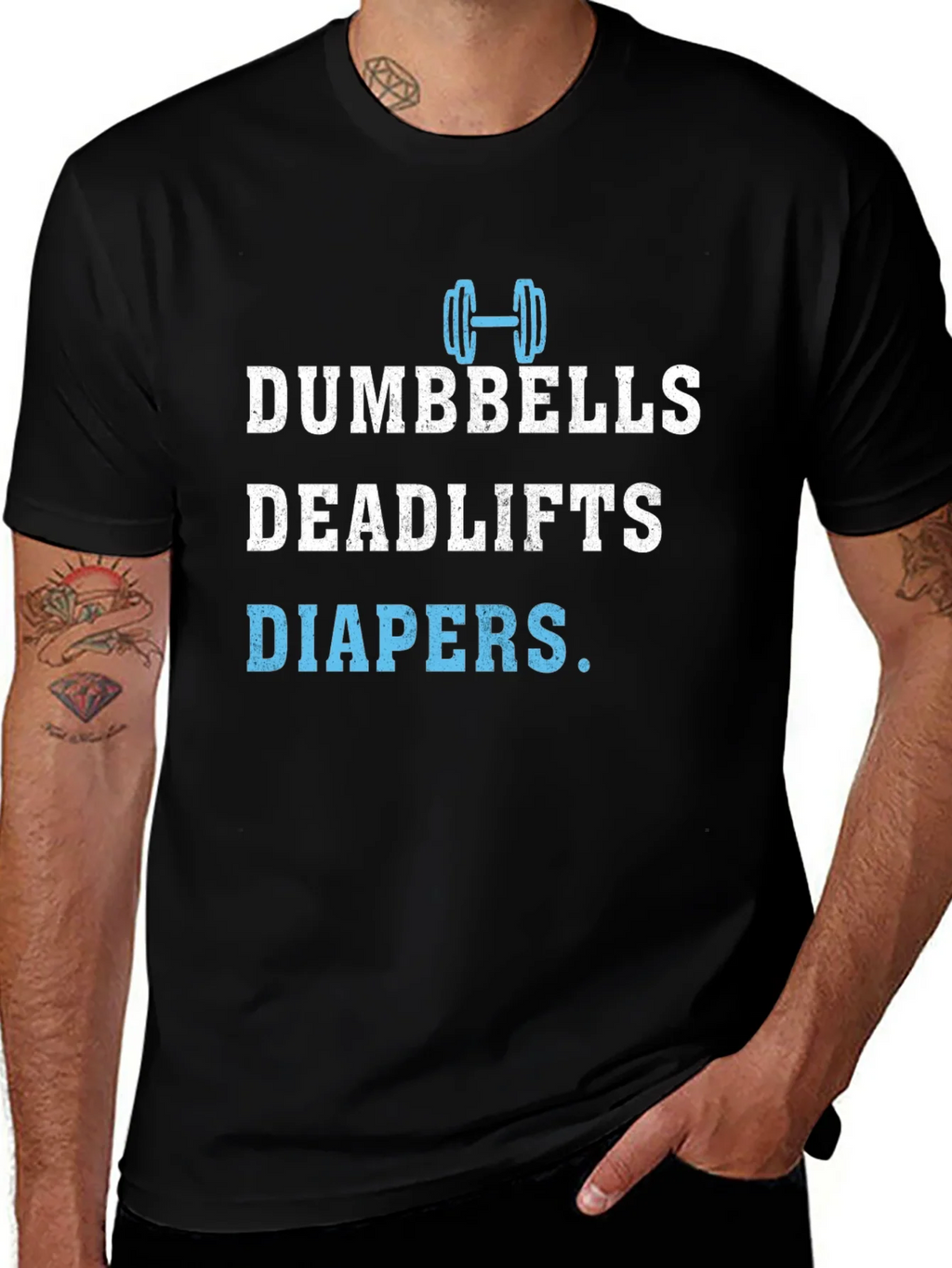 Dumbbells Deadlifts Diapers Mens T-Shirt product image 1