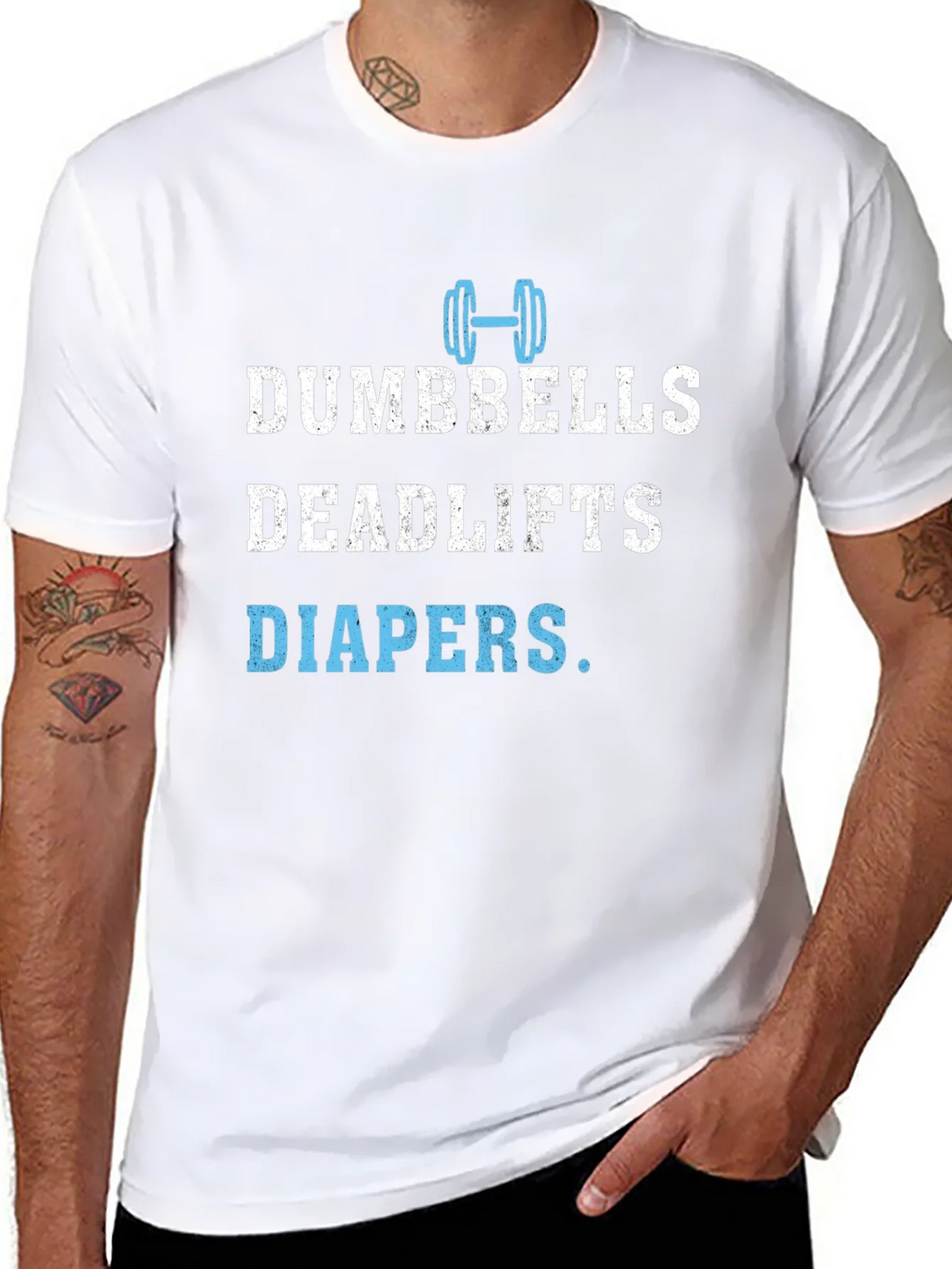 Dumbbells Deadlifts Diapers Mens T-Shirt product image 7