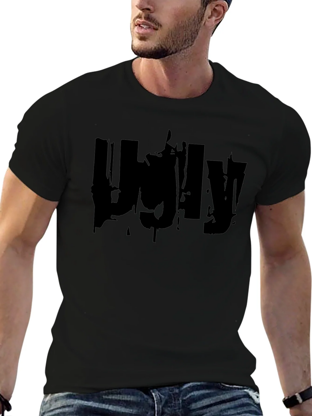 Ugly Graphic Print Black T-Shirt product image 6