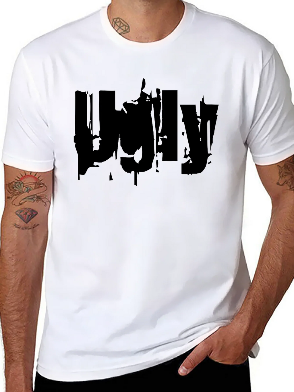 Ugly Graphic Print Black T-Shirt product image 7