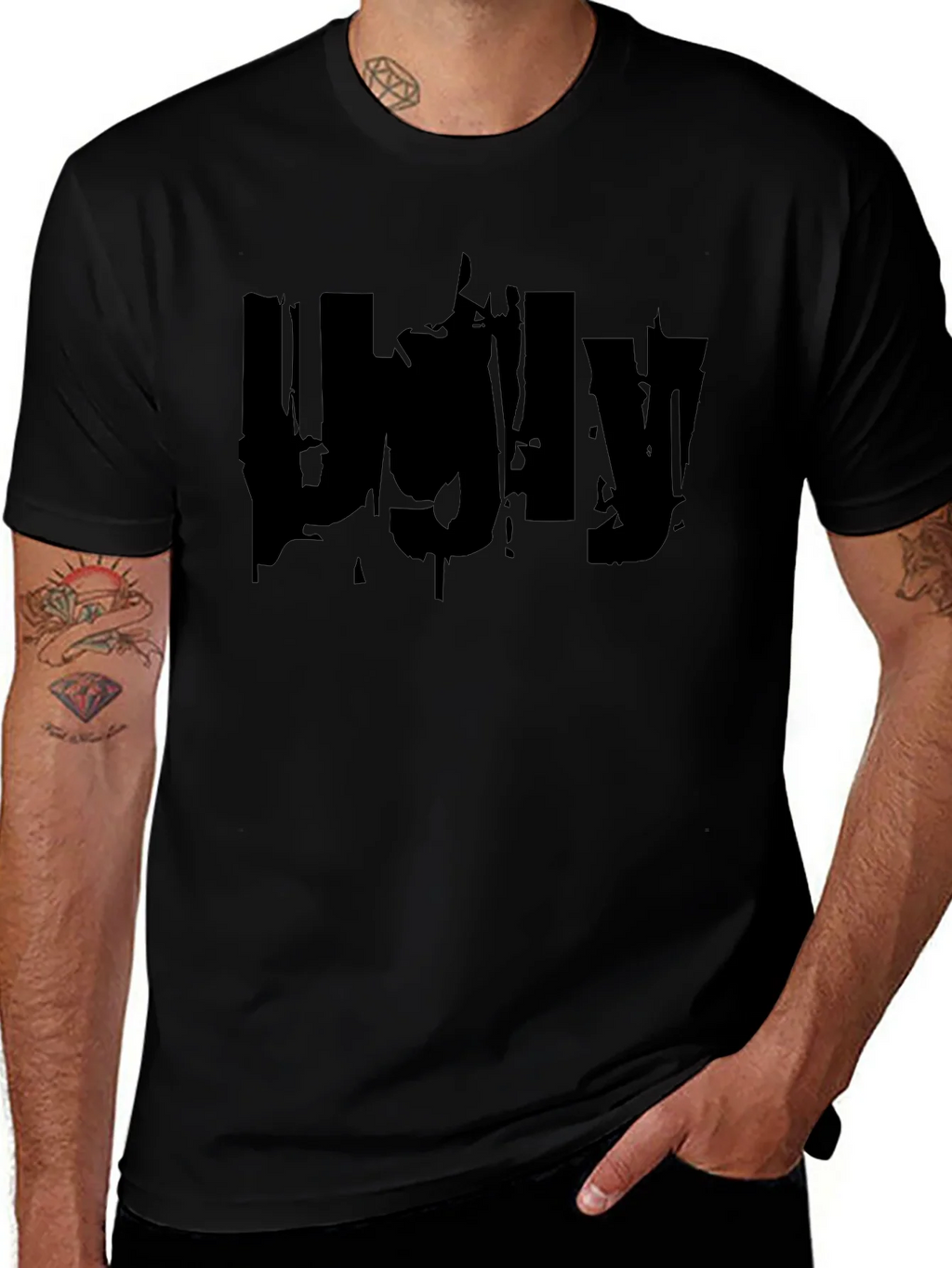 Ugly Graphic Print Black T-Shirt product image 1