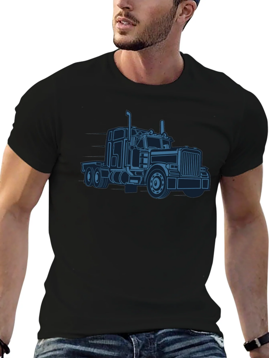 Trucker Graphic T-Shirt - Classic Big Rig Design product image 6