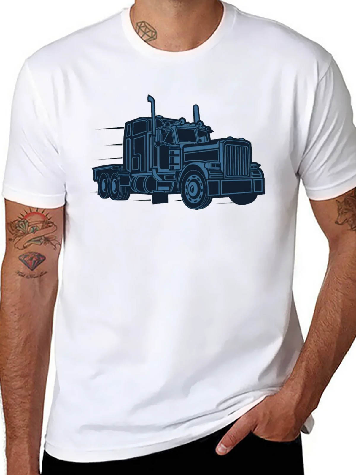 Trucker Graphic T-Shirt - Classic Big Rig Design product image 7