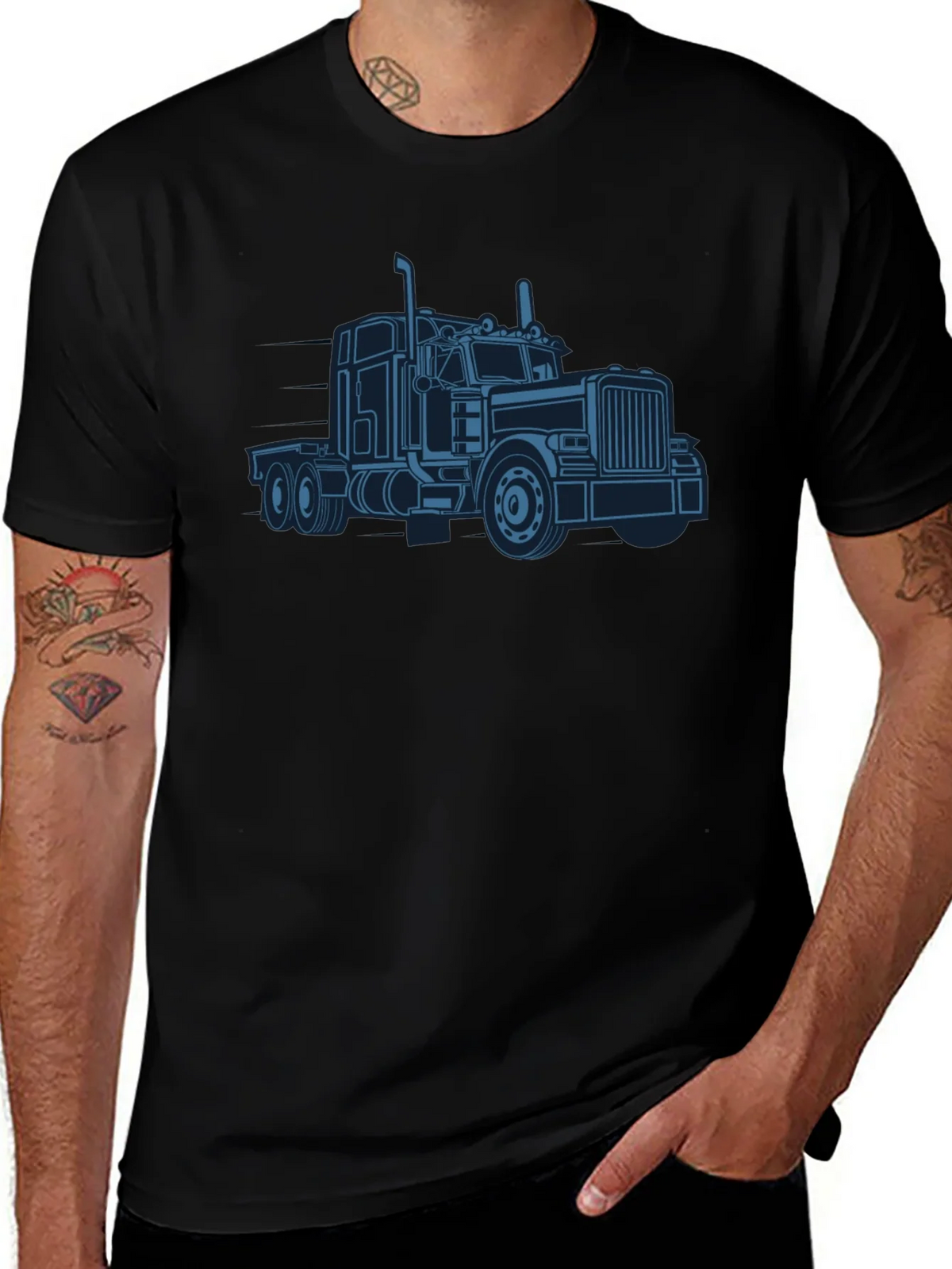Trucker Graphic T-Shirt - Classic Big Rig Design product image 1