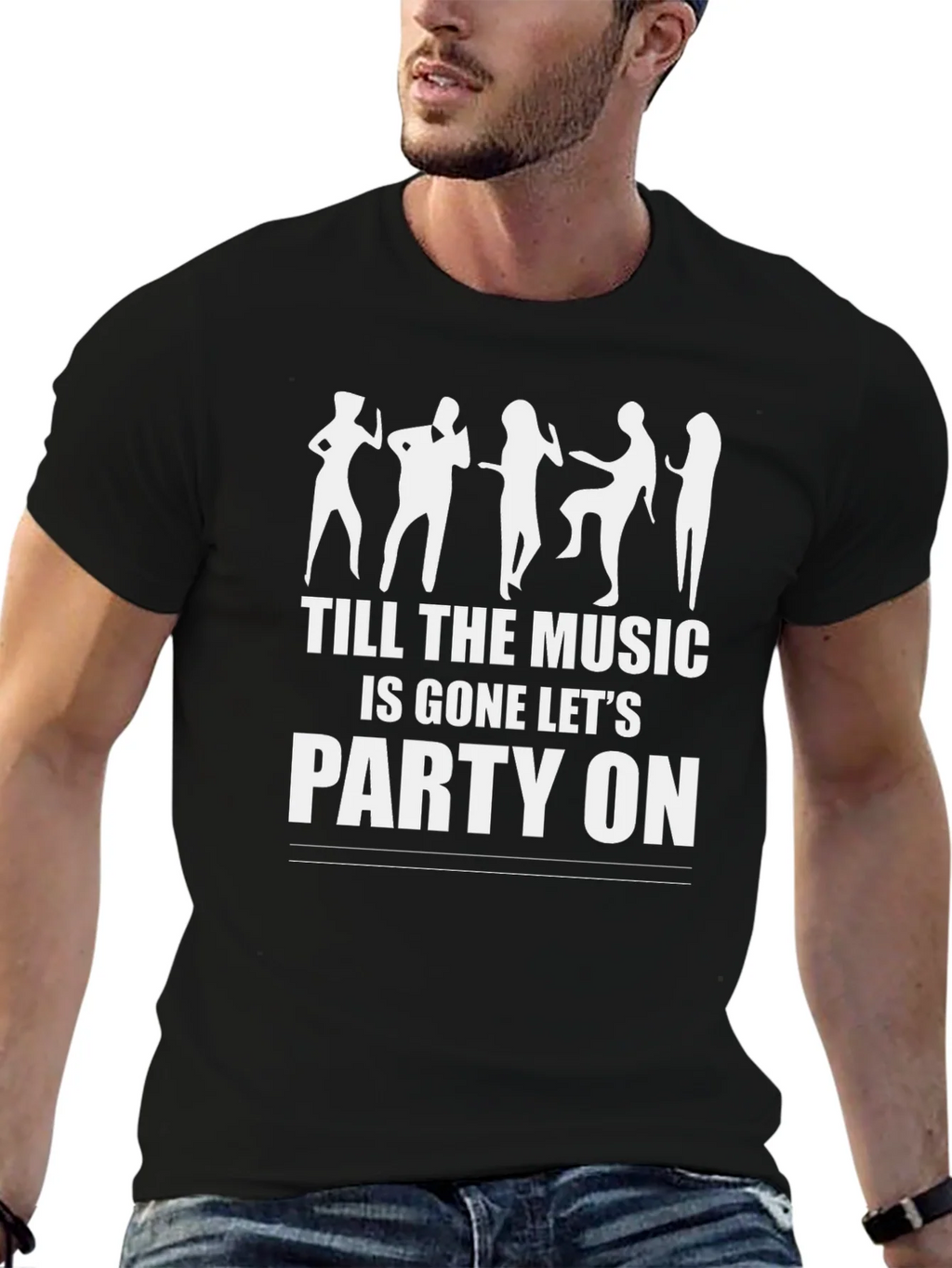 Party On Graphic Tee - Unisex Black T-Shirt product image 6