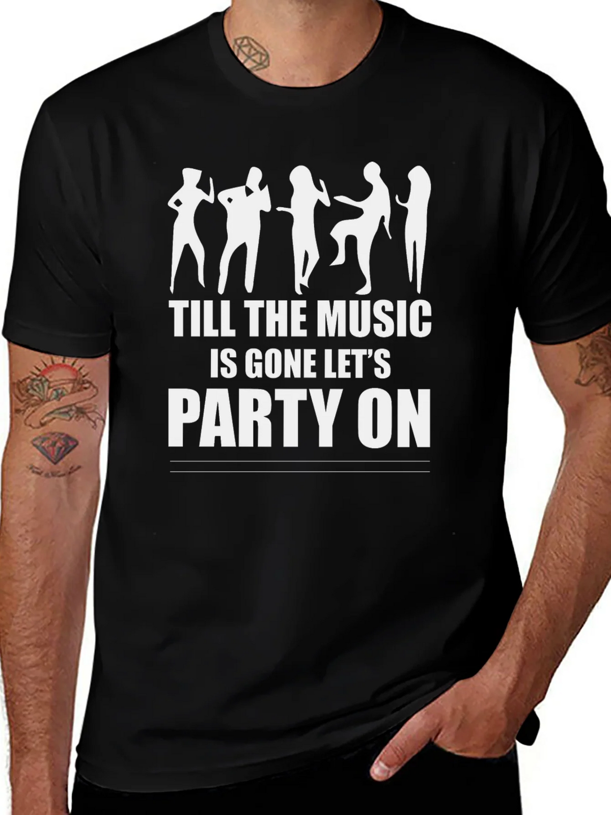 Party On Graphic Tee - Unisex Black T-Shirt product image 1