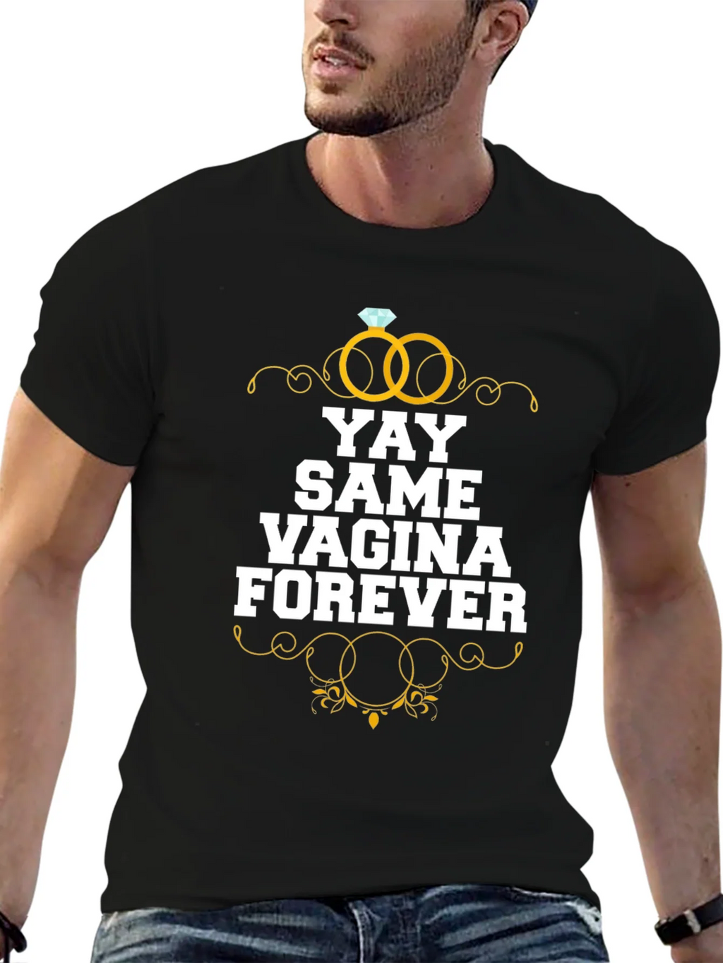 YAY Same Vagina Forever Graphic Tee - Black Cotton product image 6