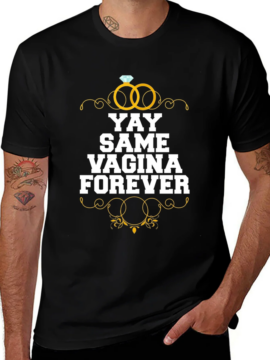 YAY Same Vagina Forever Graphic Tee - Black Cotton product image 1
