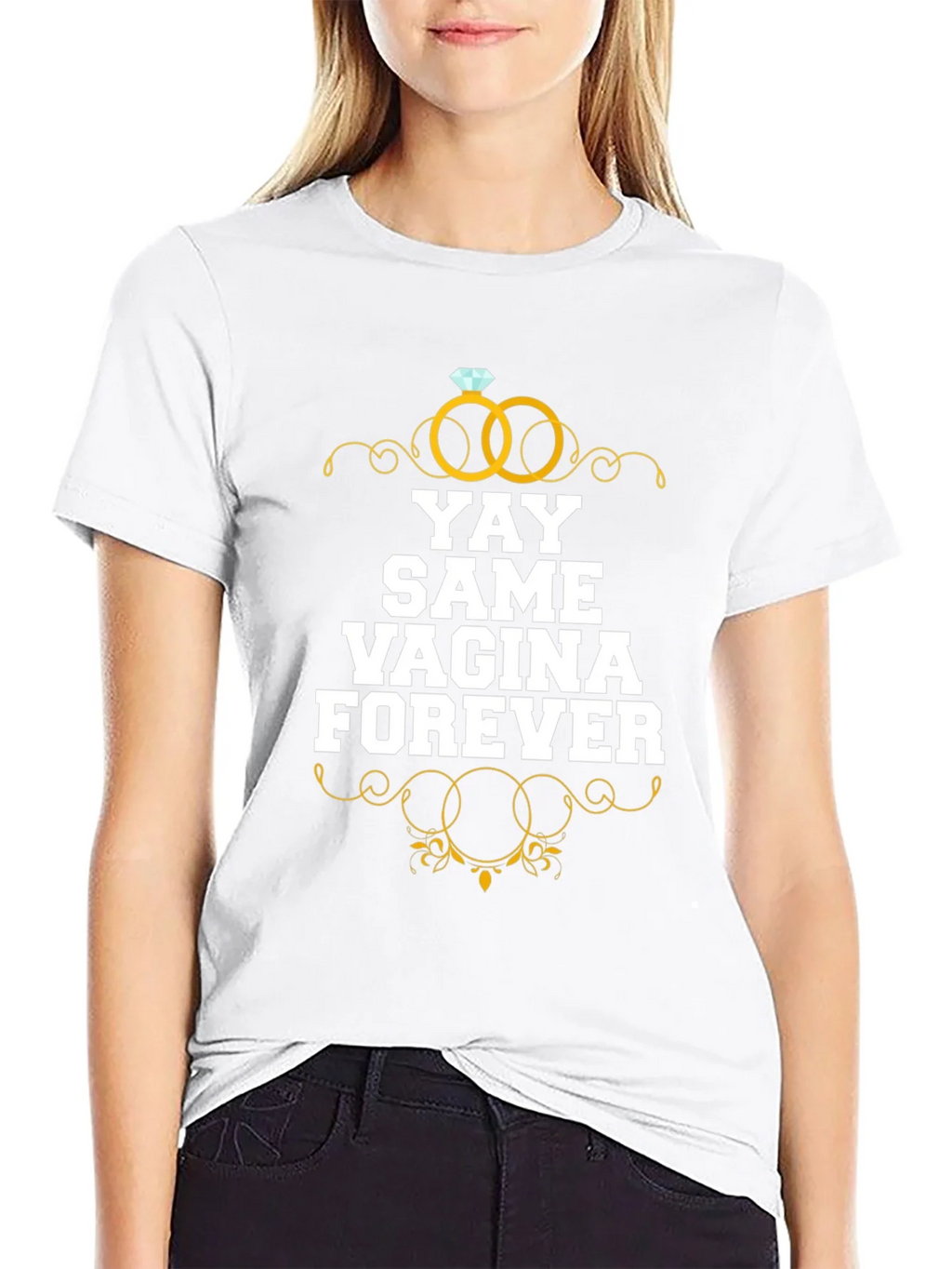 YAY Same Vagina Forever Graphic Tee - Black Cotton product image 8