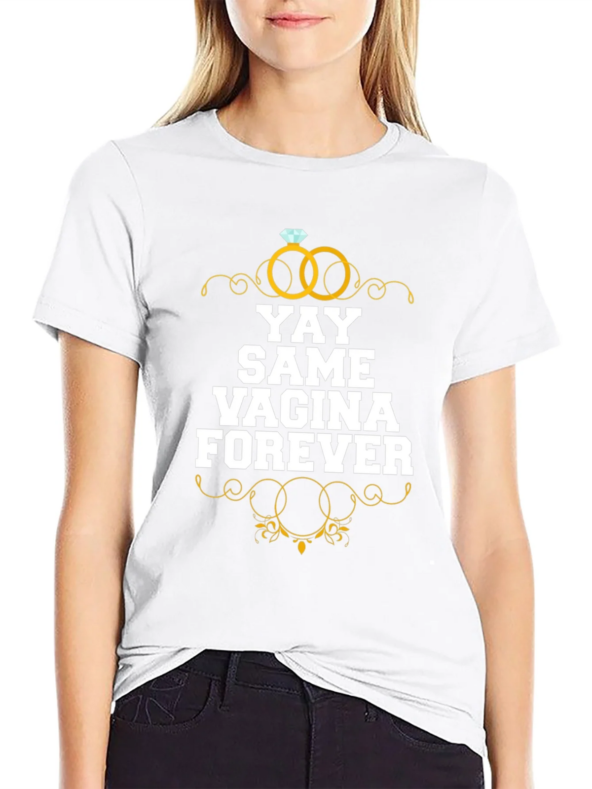 YAY Same Vagina Forever Graphic Tee - Black Cotton product image 8