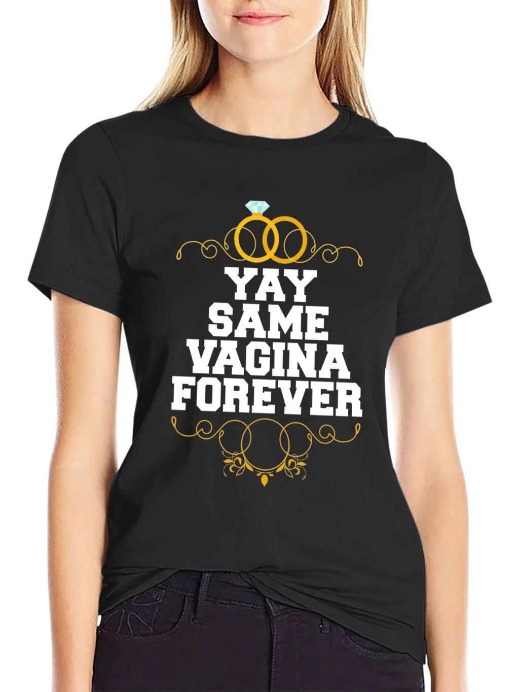 YAY Same Vagina Forever Graphic Tee - Black Cotton product image 2