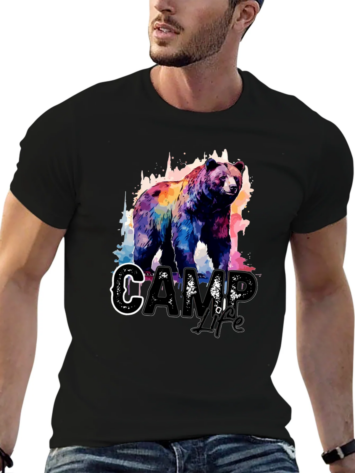 Camp Life Bear Graphic Tee - Black product image 6