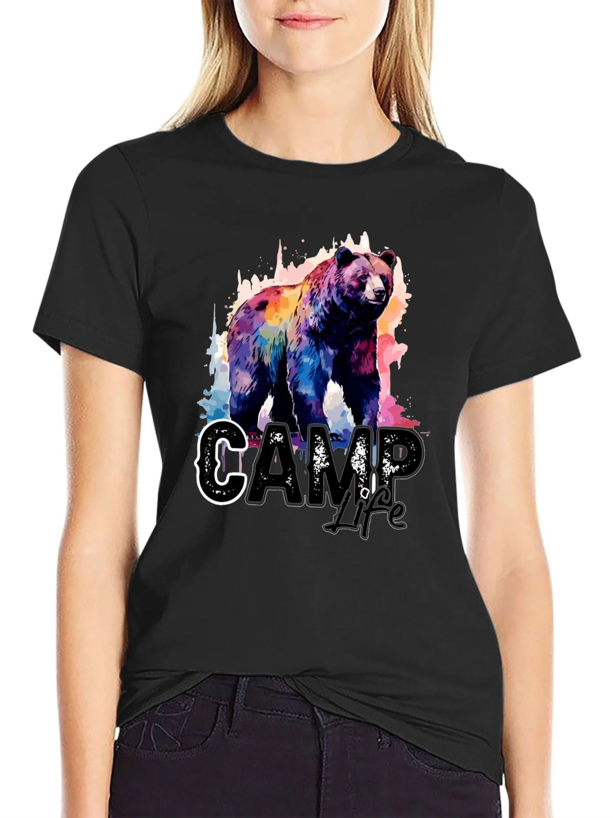 Camp Life Bear Graphic Tee - Black product image 2