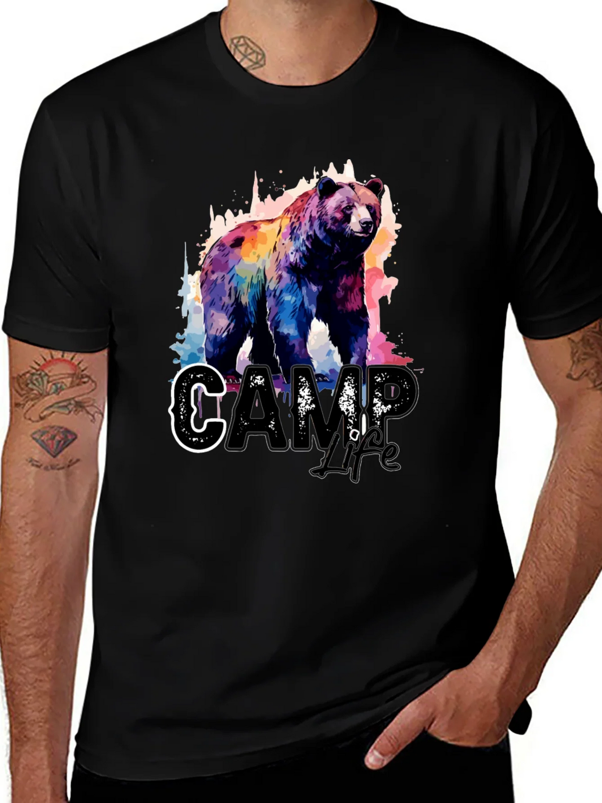 Camp Life Bear Graphic Tee - Black product image 1
