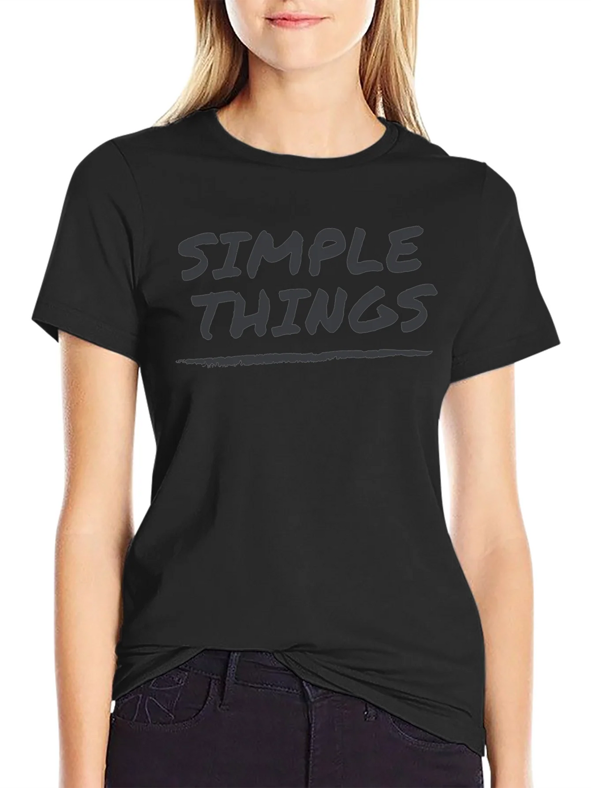 Simple Things Black Graphic T-Shirt product image 2