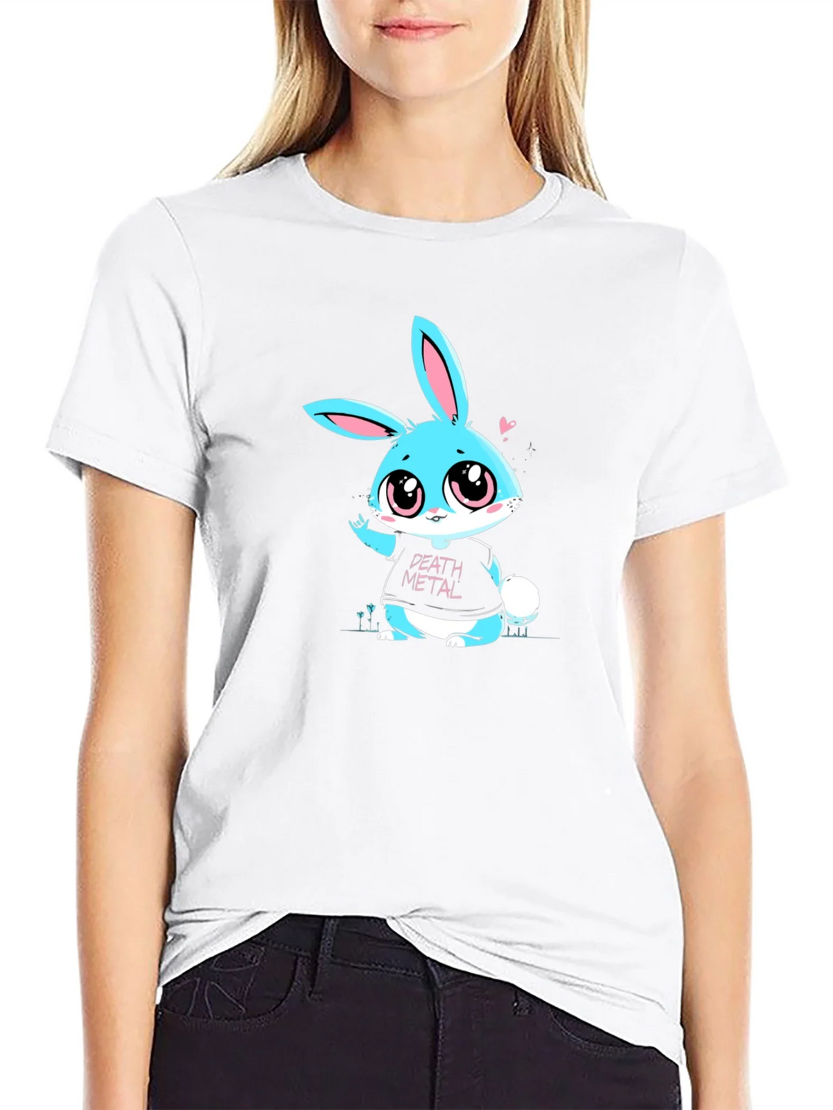 Death Metal Bunny T-Shirt - Black Cotton Tee product image 3