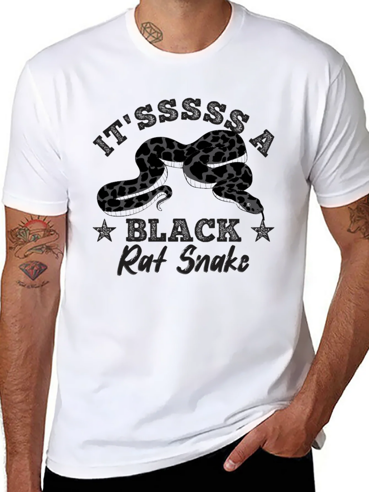 Black Rat Snake Graphic T-Shirt product image 7