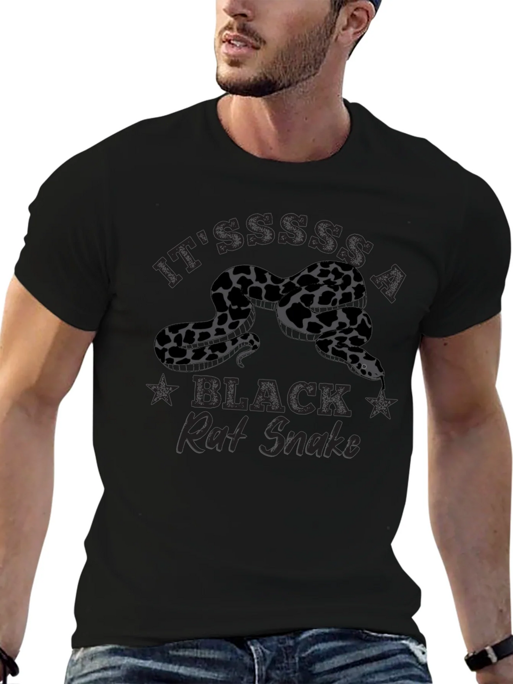 Black Rat Snake Graphic T-Shirt product image 6