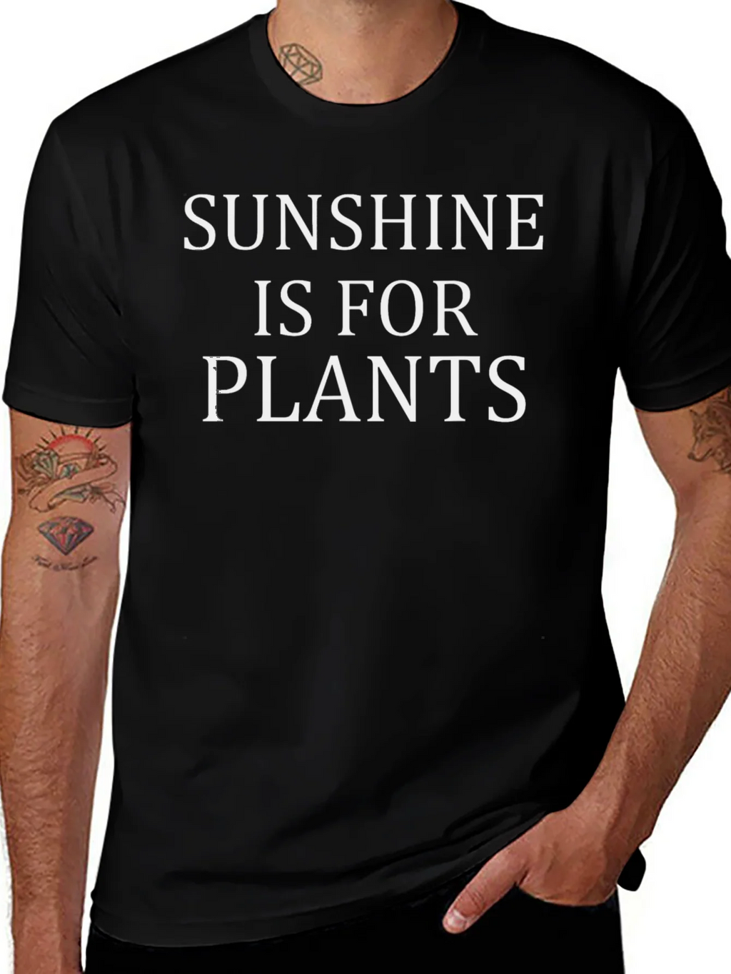 Sunshine Is For Plants Black T-Shirt product image 1