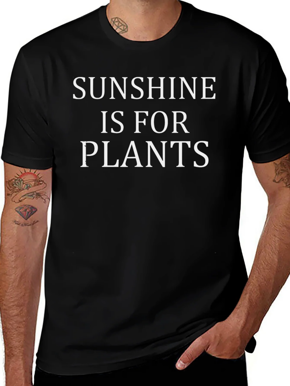 Sunshine Is For Plants Black T-Shirt product image 1
