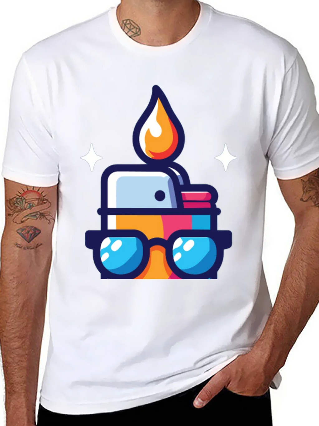 Cool Cartoon Lighter Graphic Tee - Black product image 7