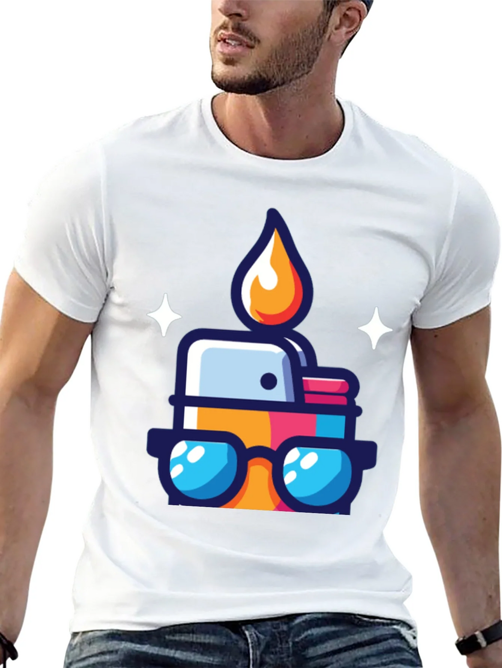 Cool Cartoon Lighter Graphic Tee - Black product image 12
