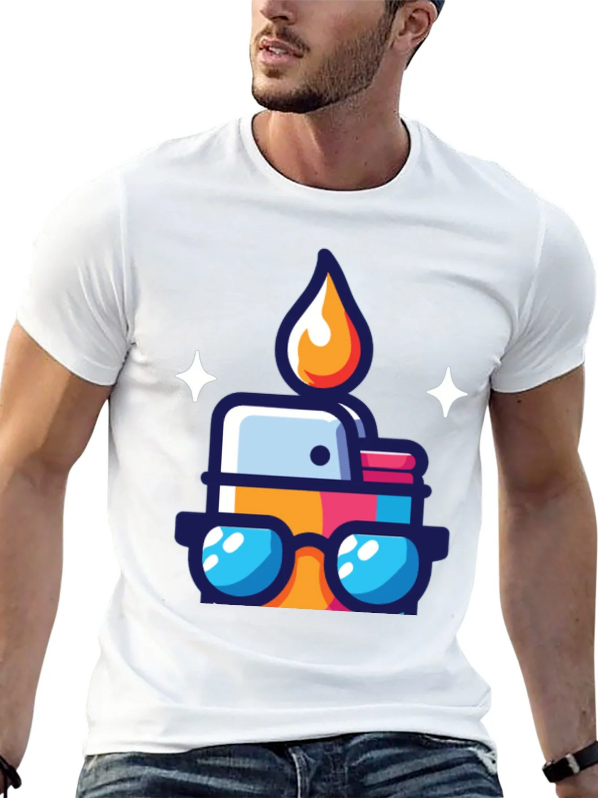 Cool Cartoon Lighter Graphic Tee - Black product image 12