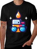 Cool Cartoon Lighter Graphic Tee - Black product image 1