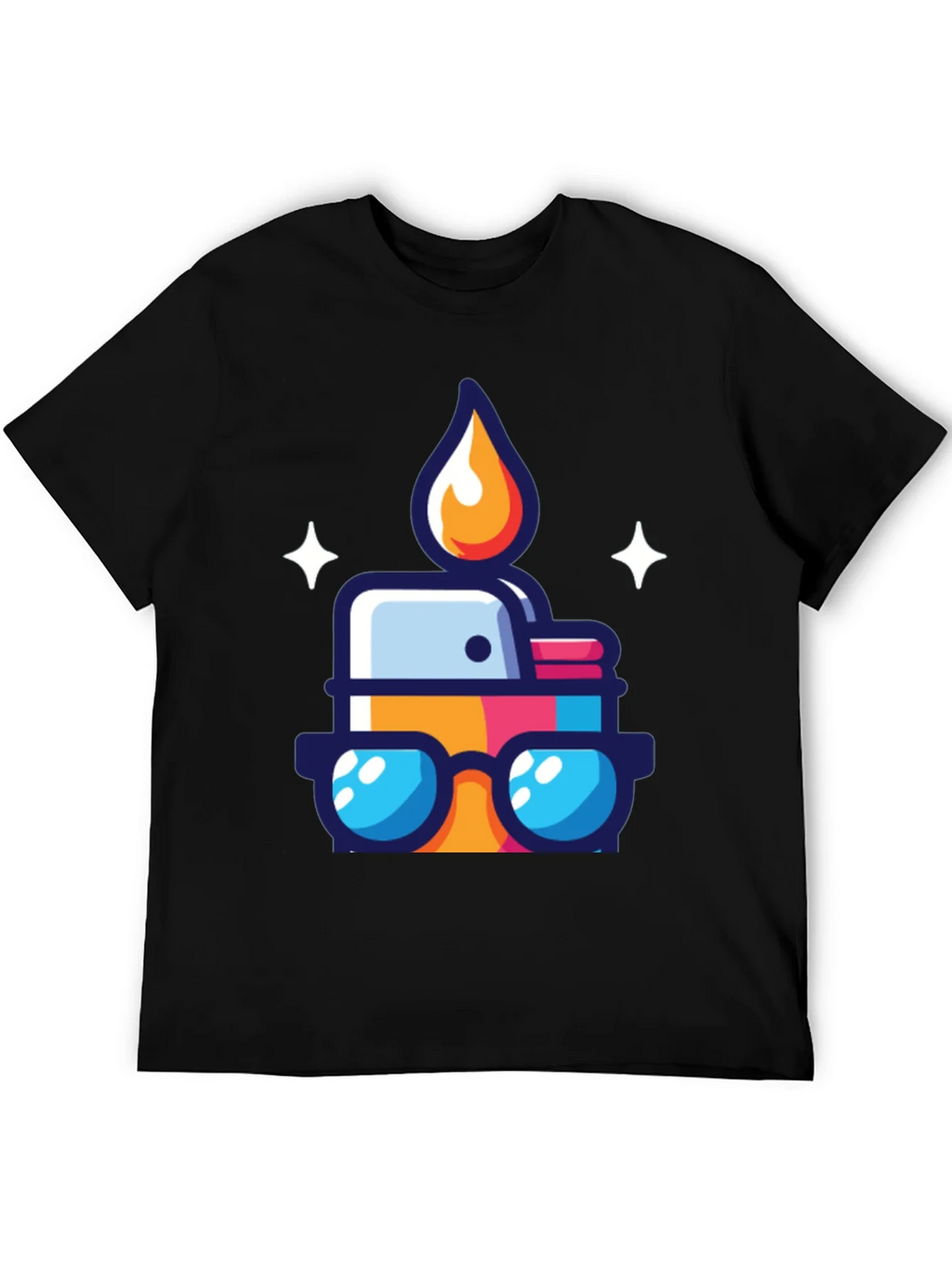 Cool Cartoon Lighter Graphic Tee - Black product image 5