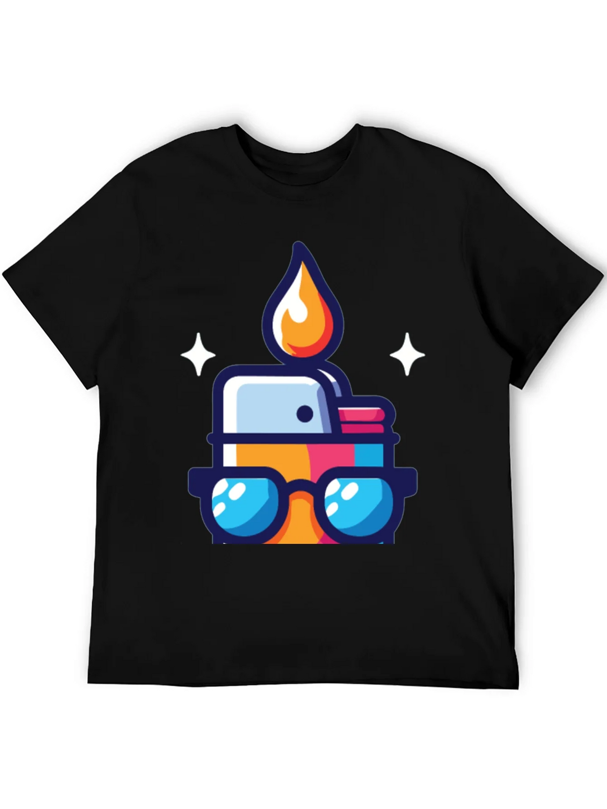 Cool Cartoon Lighter Graphic Tee - Black product image 5