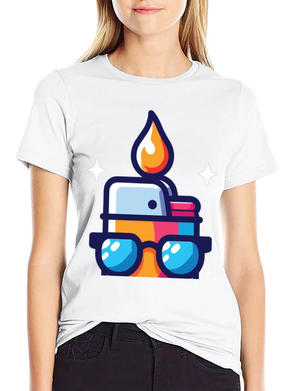 Cool Cartoon Lighter Graphic Tee - Black product image 8