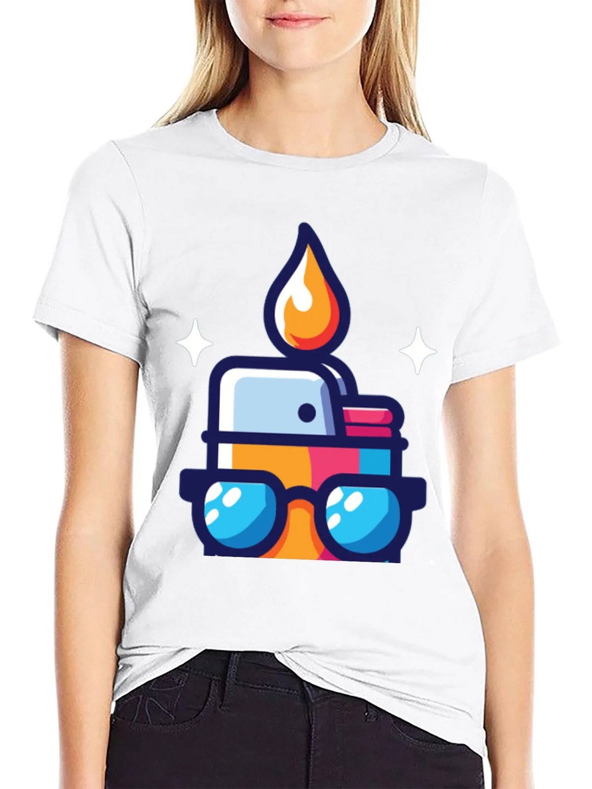 Cool Cartoon Lighter Graphic Tee - Black product image 8