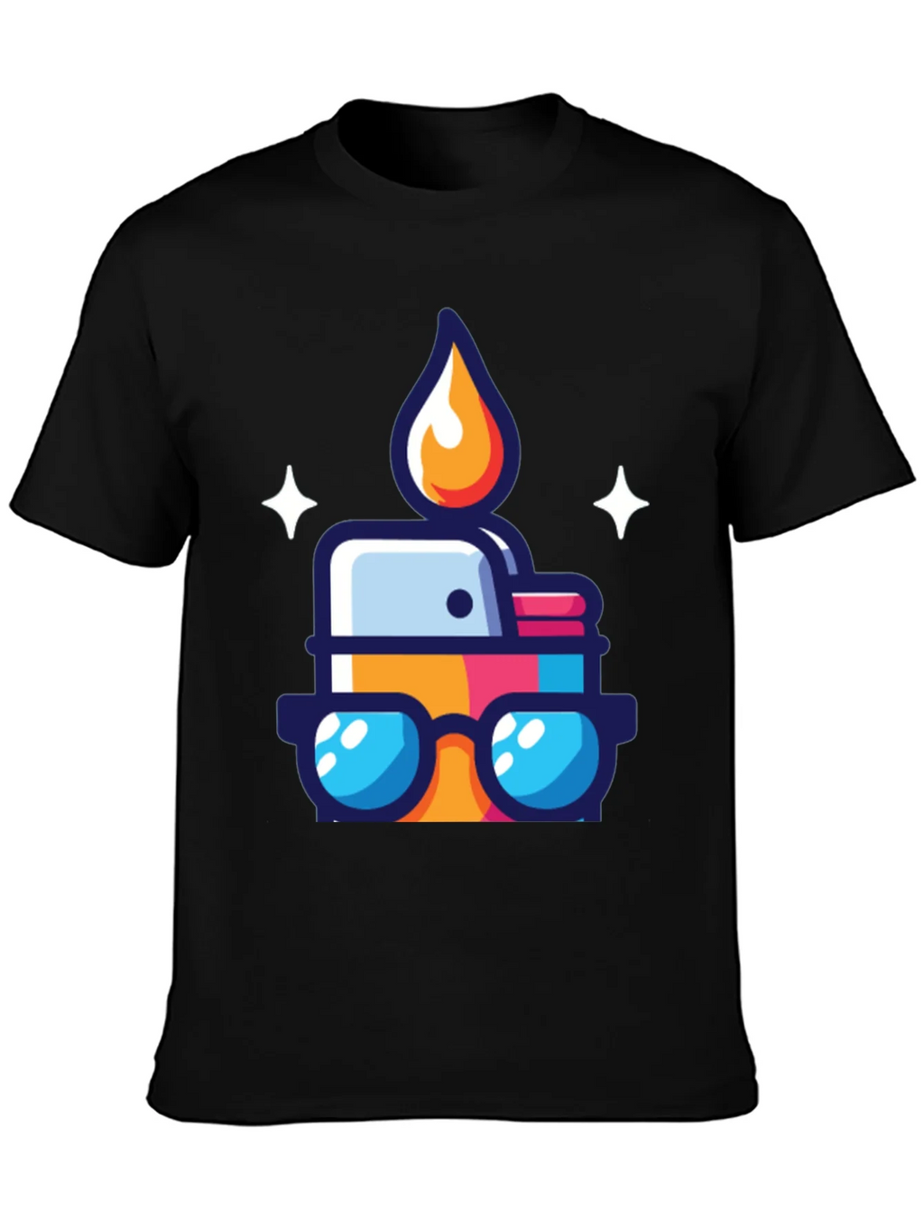 Cool Cartoon Lighter Graphic Tee - Black product image 3