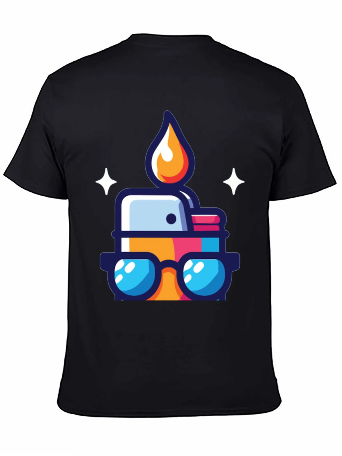 Cool Cartoon Lighter Graphic Tee - Black product image 4