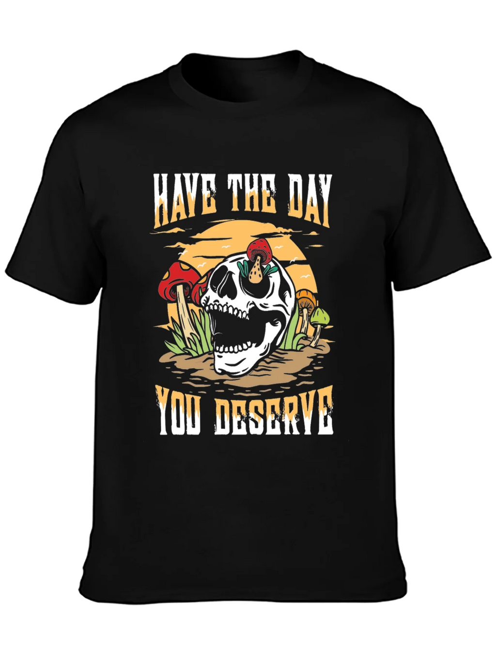 Skull & Mushroom Graphic Tee - Have The Day You Deserve product image 3