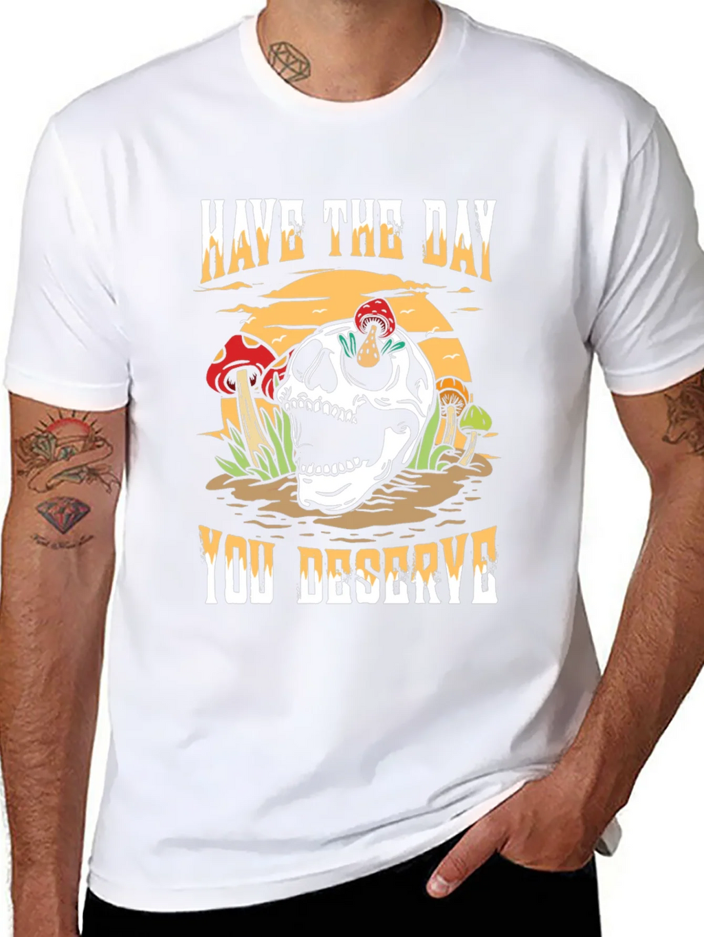 Skull & Mushroom Graphic Tee - Have The Day You Deserve product image 7