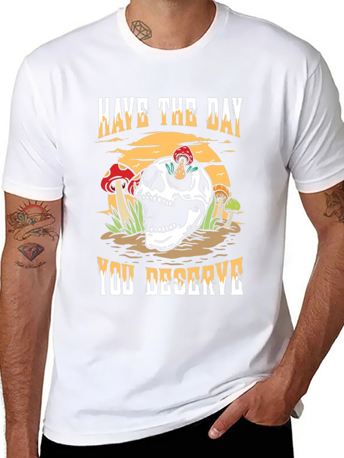 Skull & Mushroom Graphic Tee - Have The Day You Deserve product image 7