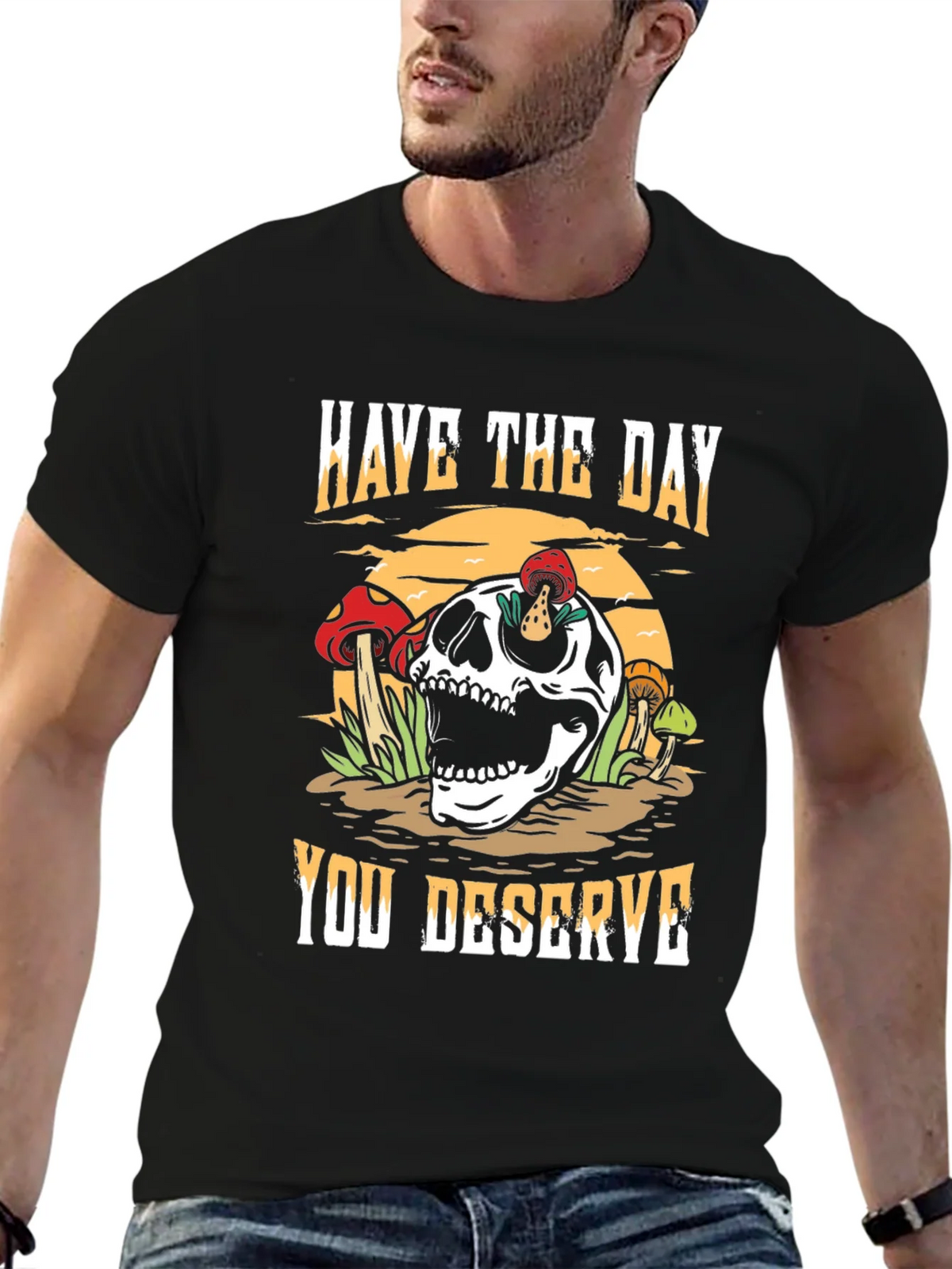 Skull & Mushroom Graphic Tee - Have The Day You Deserve product image 6