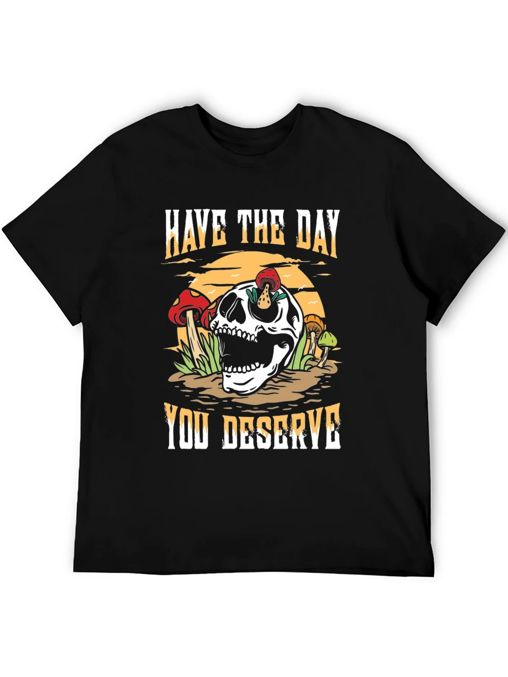 Skull & Mushroom Graphic Tee - Have The Day You Deserve product image 5