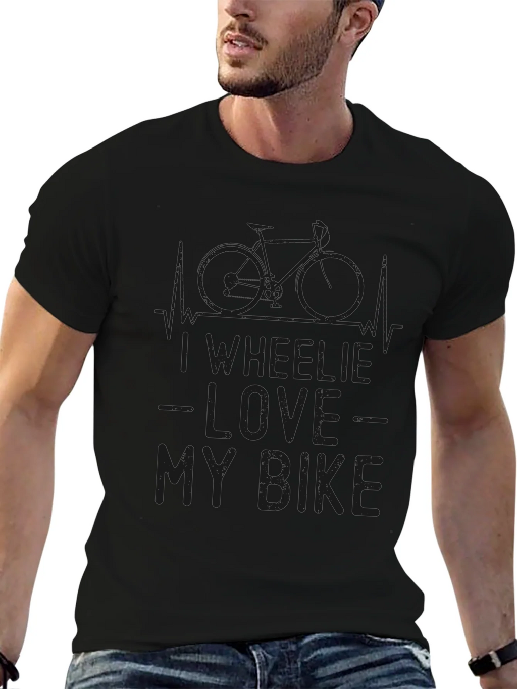 I Wheelie Love My Bike Graphic Tee - Black product image 4