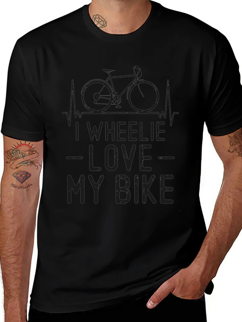 I Wheelie Love My Bike Graphic Tee - Black product image 1