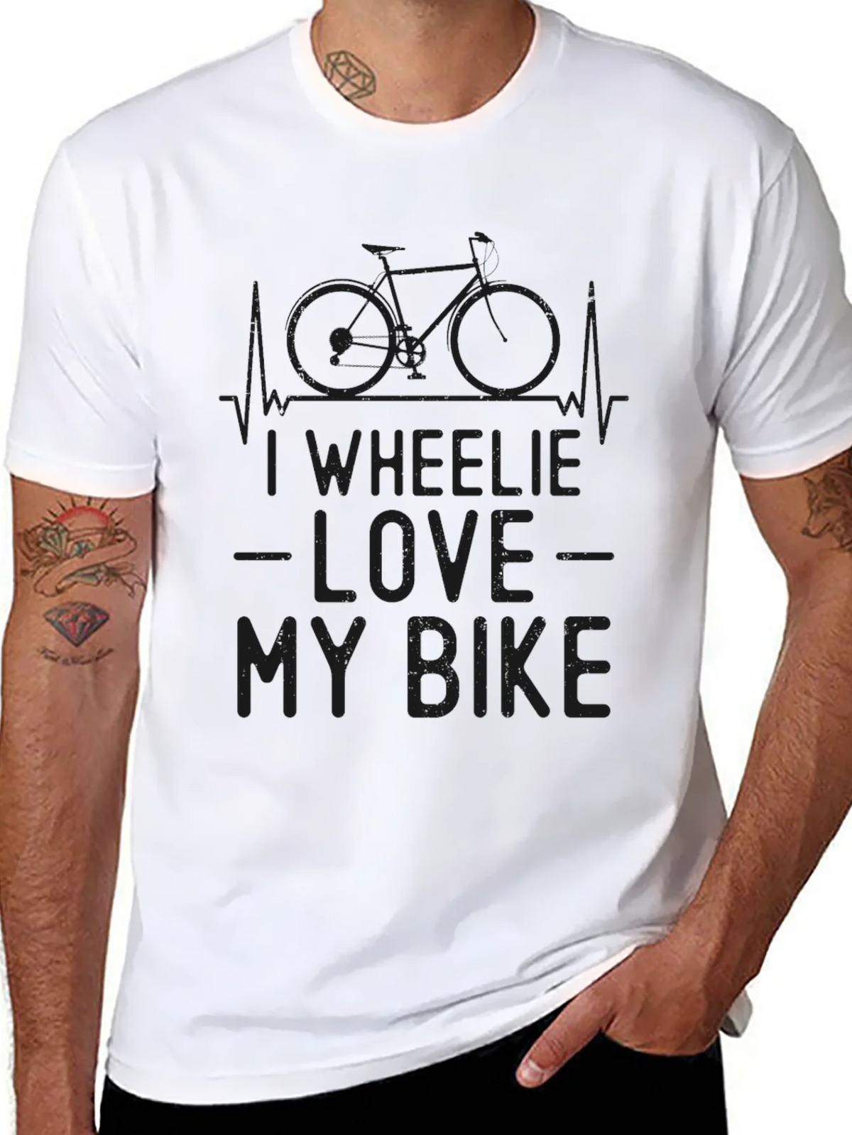 I Wheelie Love My Bike Graphic Tee - Black product image 5