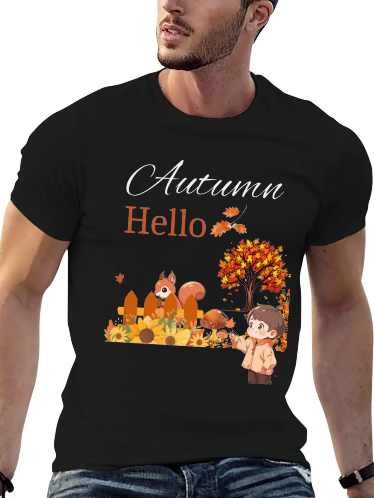 Autumn Hello T-Shirt - Cute Fall Design product image 5