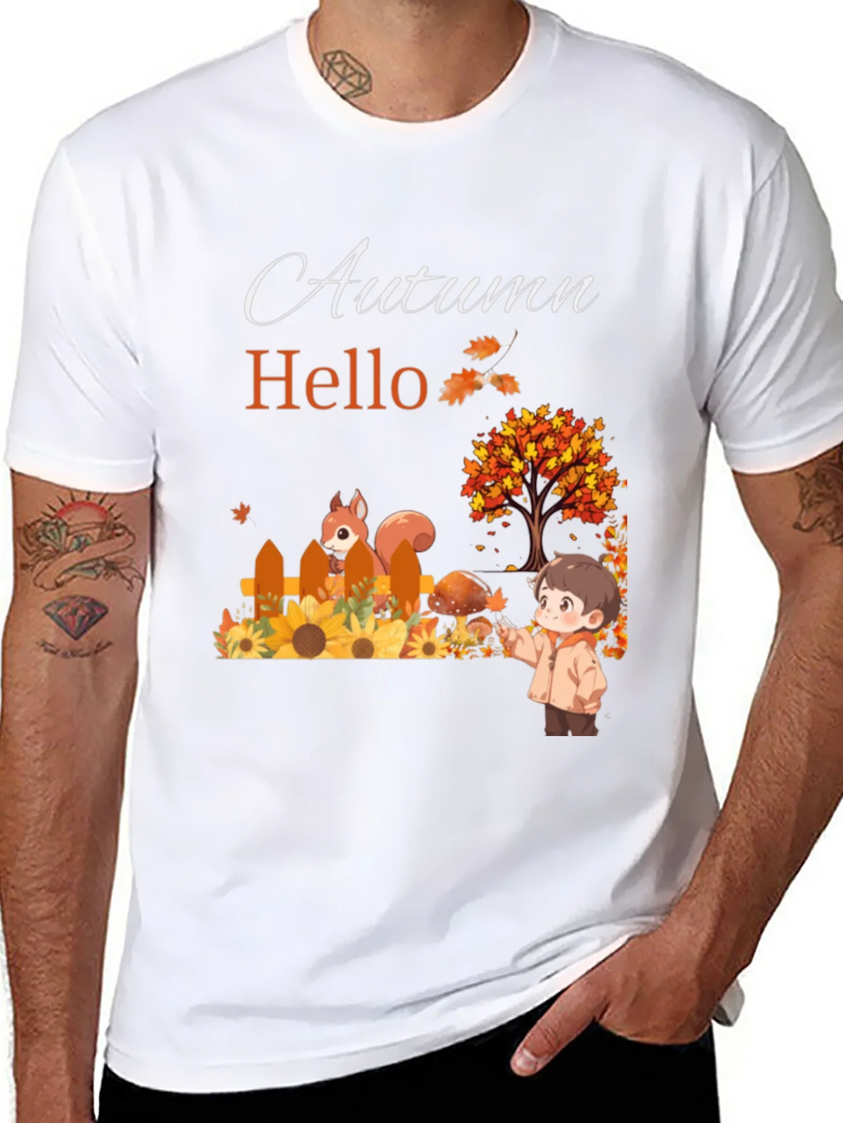 Autumn Hello T-Shirt - Cute Fall Design product image 6