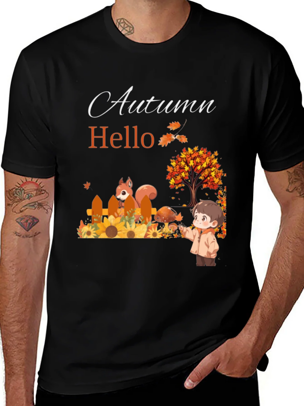 Autumn Hello T-Shirt - Cute Fall Design product image 1