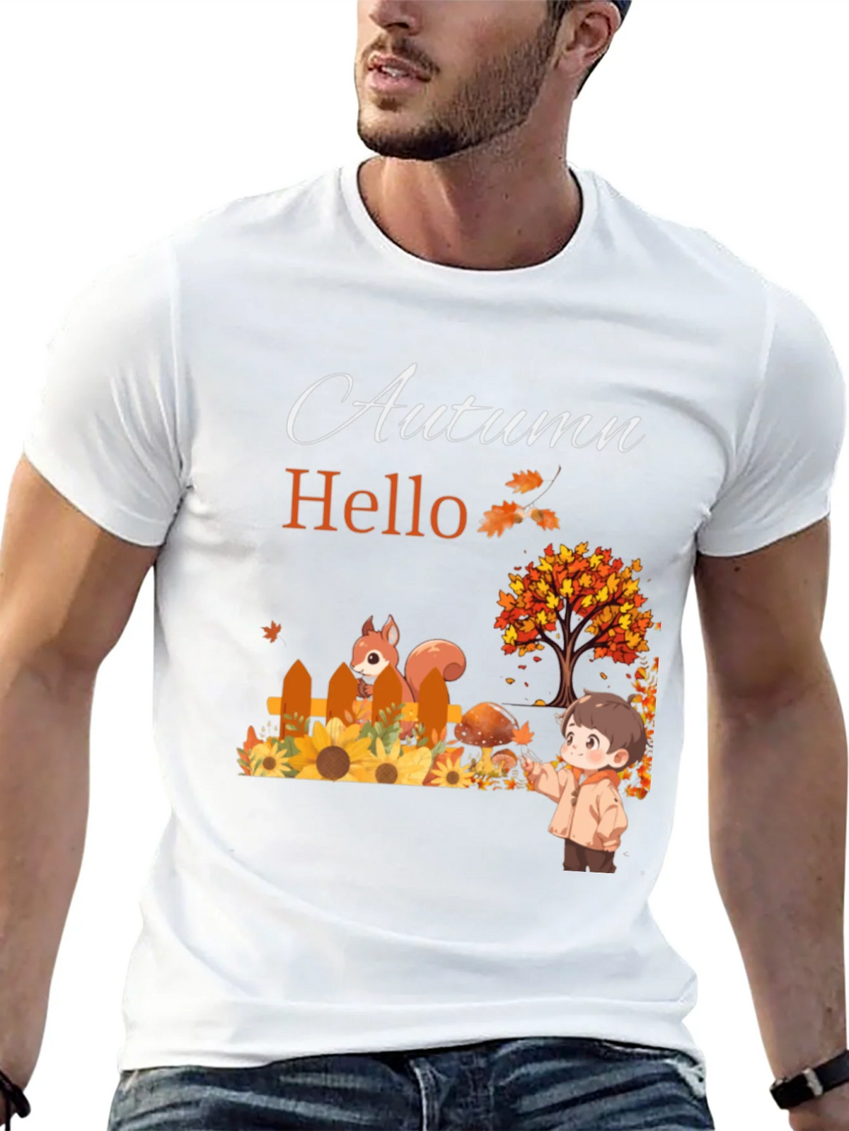 Autumn Hello T-Shirt - Cute Fall Design product image 10